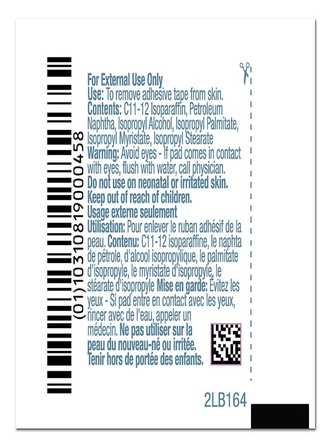 PDI Healthcare B16400 Adhesive Tape Remover Pad, 1.25" x 2.625" Size (Pack of 100) - Image 4